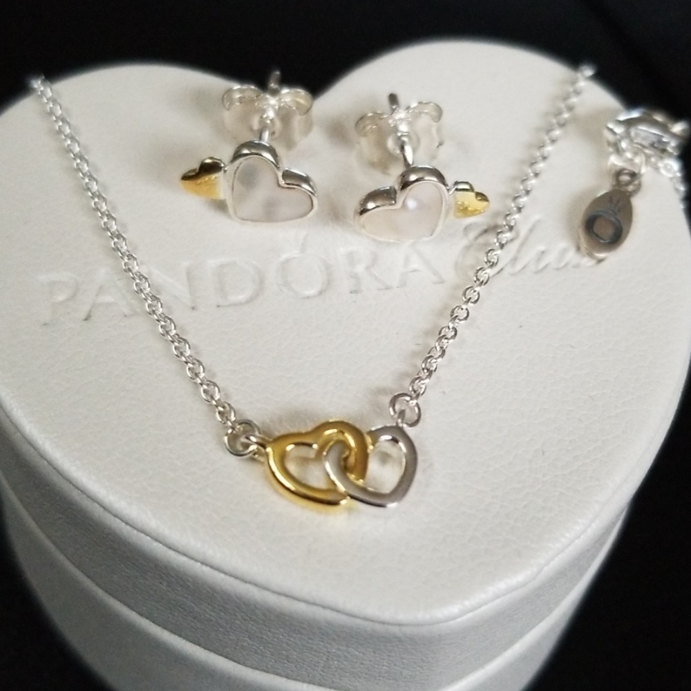 Pandora Necklace and earrings